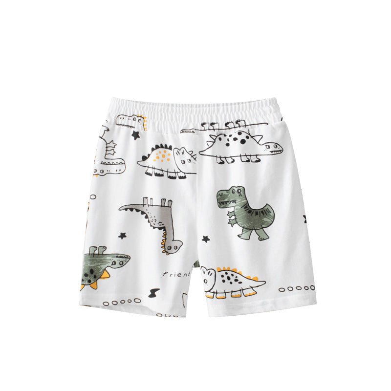 Children Kids Baby Fashion Boys Casual Basic Long Sleeve Dinosaur Print Shorts