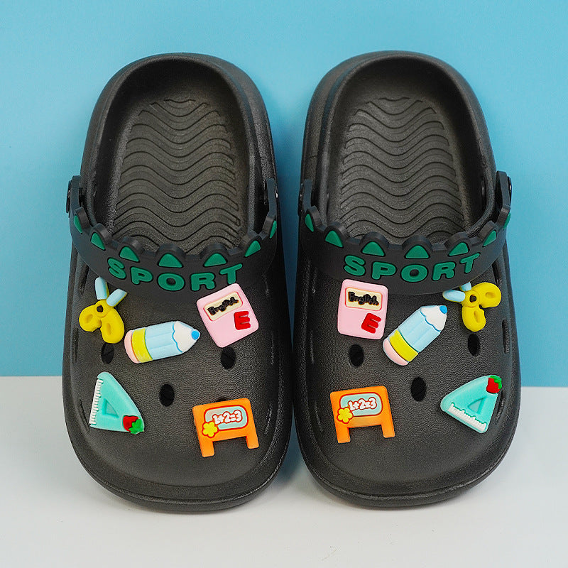 Children Kids Baby Fashion Girls Boys Casual Back To School Pencil Soft Sole Casual Clogs Slippers Shoes