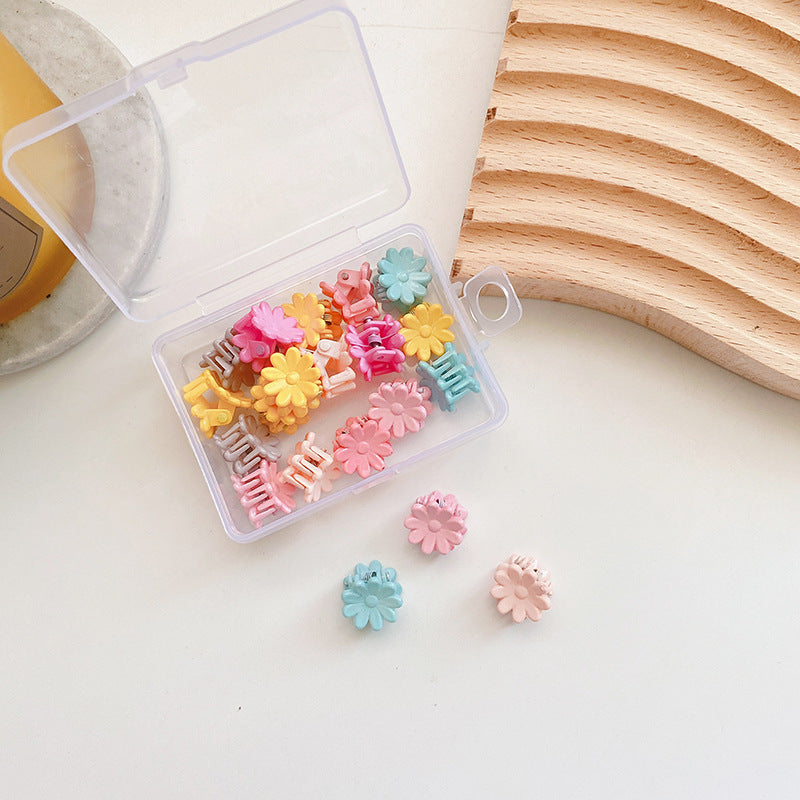 20pieces/set Basic Candy Color Daisy Four Leaf Clover Crown Paw Flower Heart Hair Clip