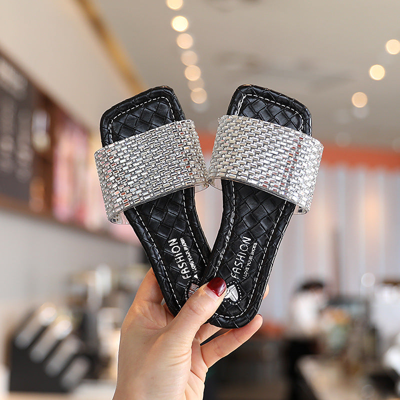 Children Kids Baby Fashion Girls Rhinestone Casual Outdoor Slippers Shoes