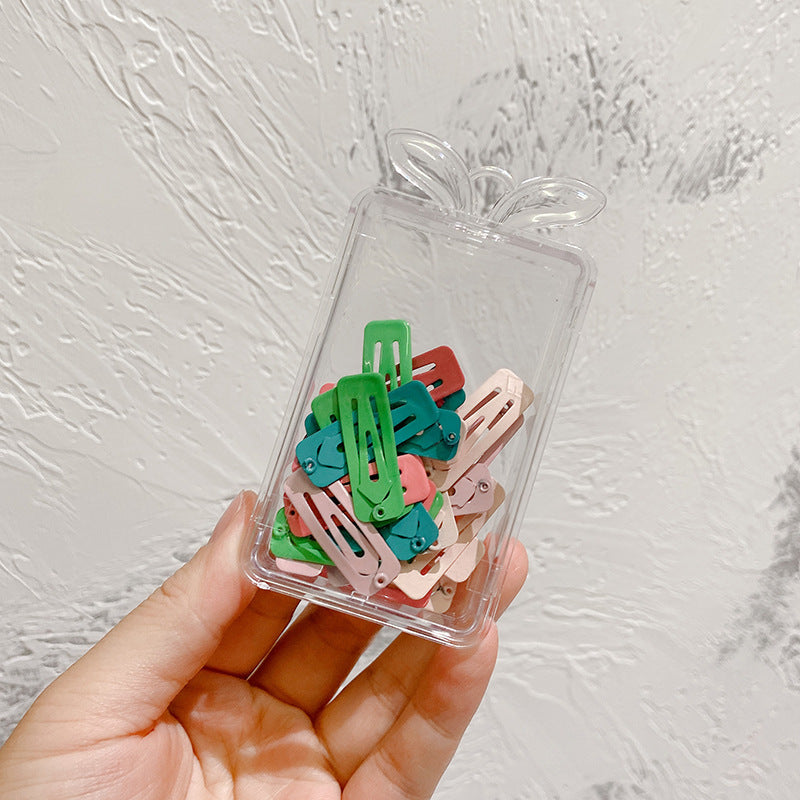 30pieces/set Kids Cute Candy Color Square Teardrop Colorful Hair Clip