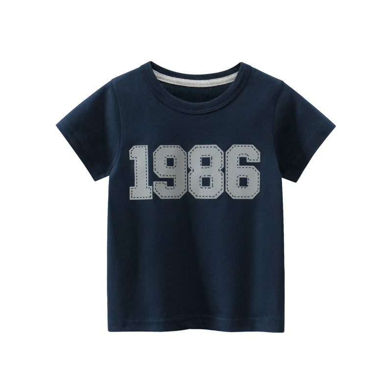 Children Kids Toddlers Fashion Boys Letter Print Short Sleeve T-Shirt