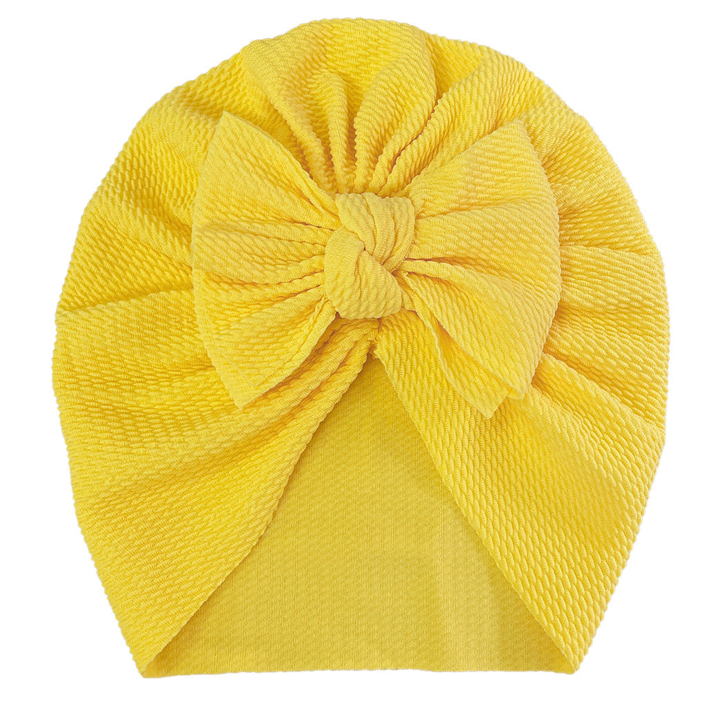 Newborn Cute Solid Color Bow Turban Cap