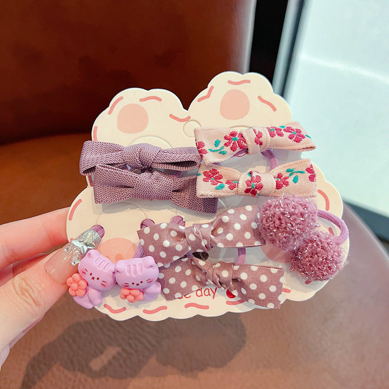 Kids Girls Cute Sweet Bow Hair Rings