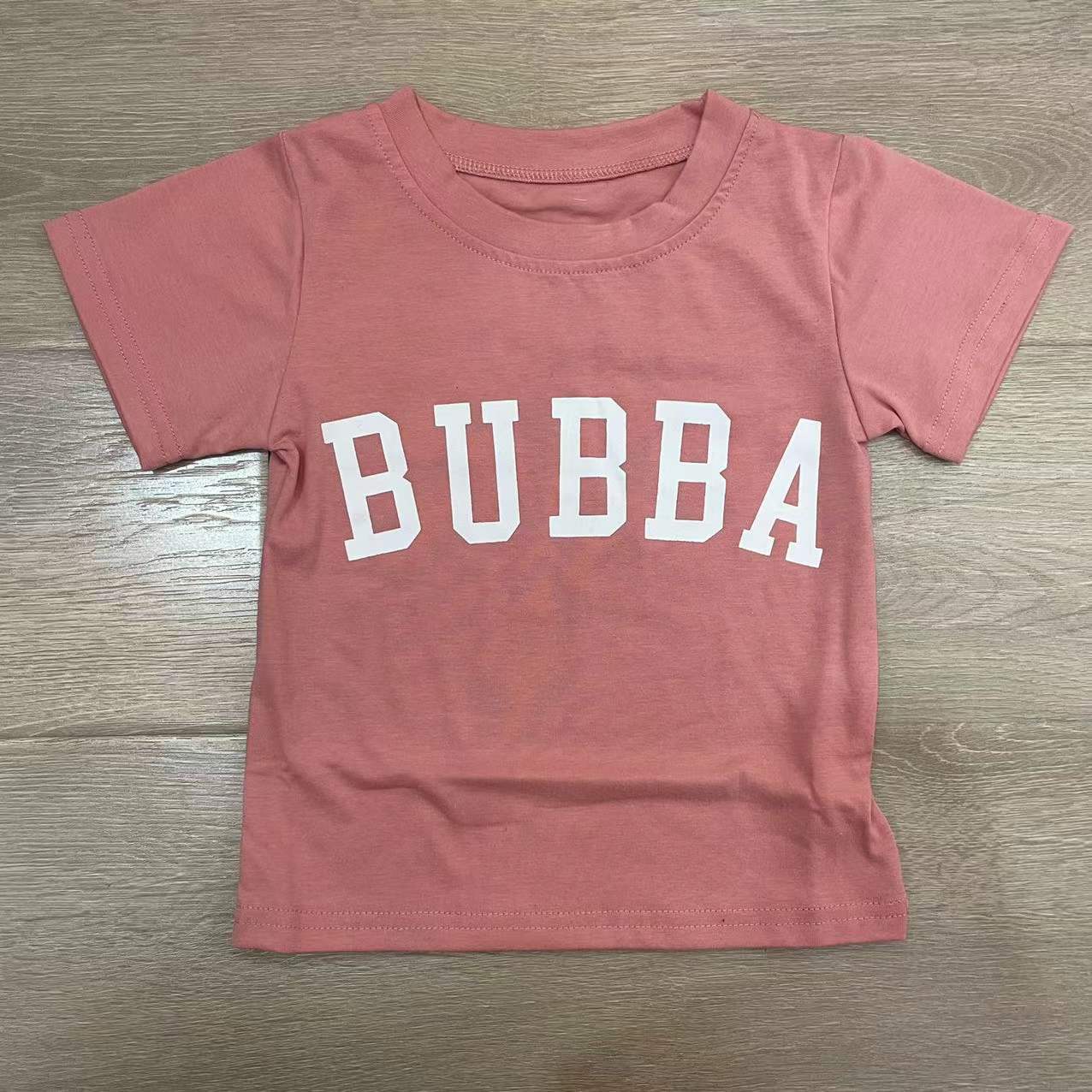 Kids Casual Round Neck Letter Print Pullover Short-Sleeved Top