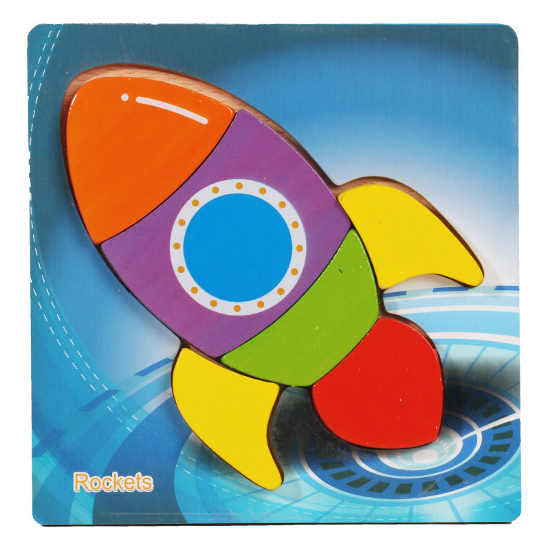 1-3 To Early Education Wooden Children'S Educational Cartoon Animal Three-Dimensional Puzzle