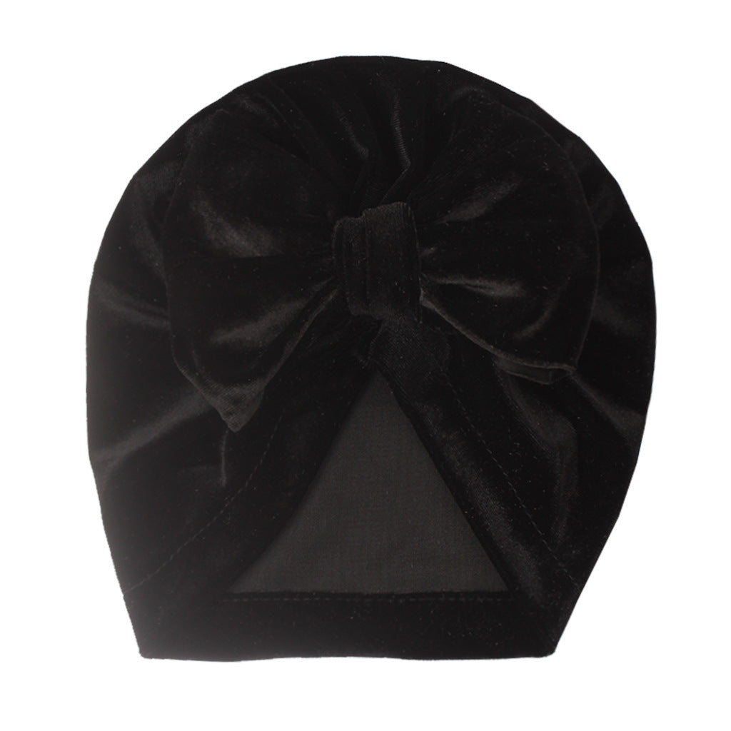 Newborn Cute Solid Color Bow Turban Cap
