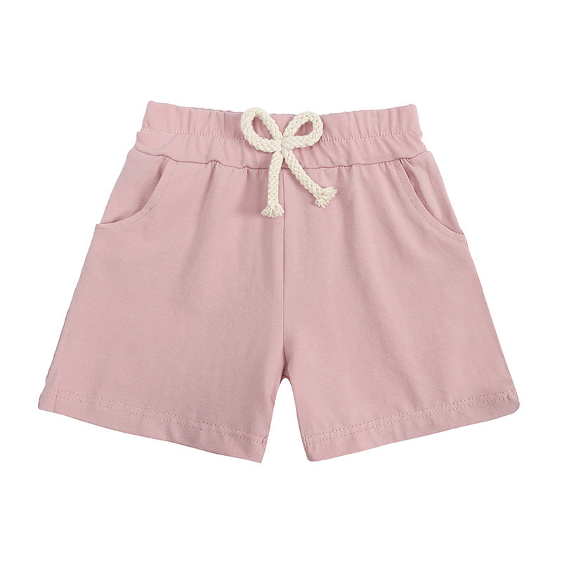 Children Kids Baby Fashion Girls Boys Basic Casual Solid Color Shorts