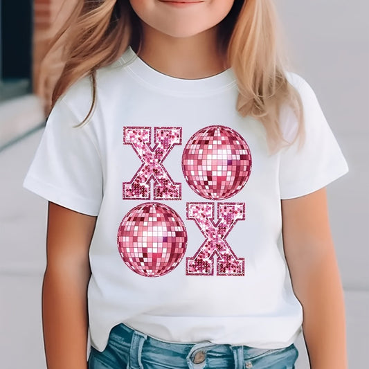 Kids Toddler Girls Casual Alphabet Print Short Sleeve T-Shirt