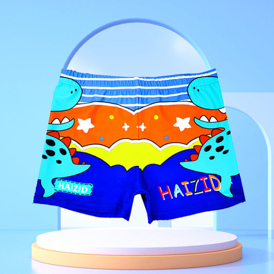 Children Cartoon Print Quick-Drying Swimming Trunks