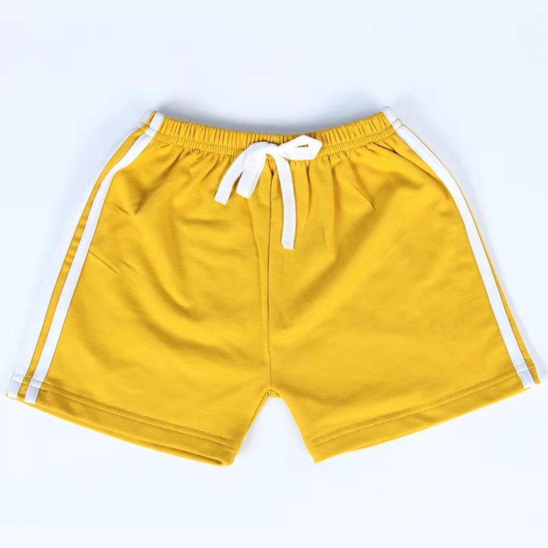 Kids Casual Stripe Solid Color Sport Elastic Waist Shorts