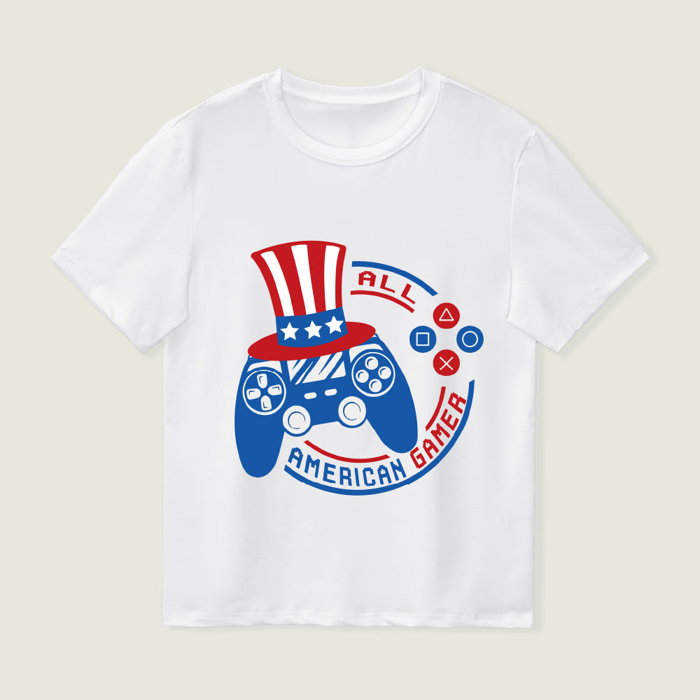Kids Toddler Boys Fashion Casual Cartoon Print Short Sleeve Round Neck T-Shirt