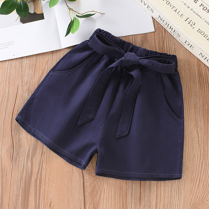 Children Kids Baby Fashion Girls Solid Color Thin Casual Shorts