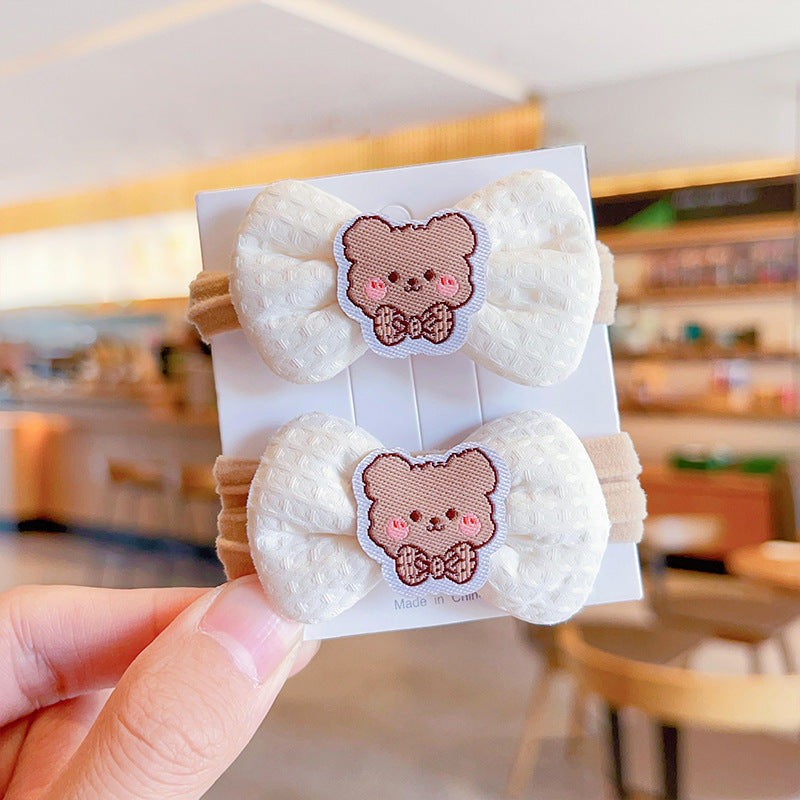 Kids Girls Cute Sweet Bow Hair Rings