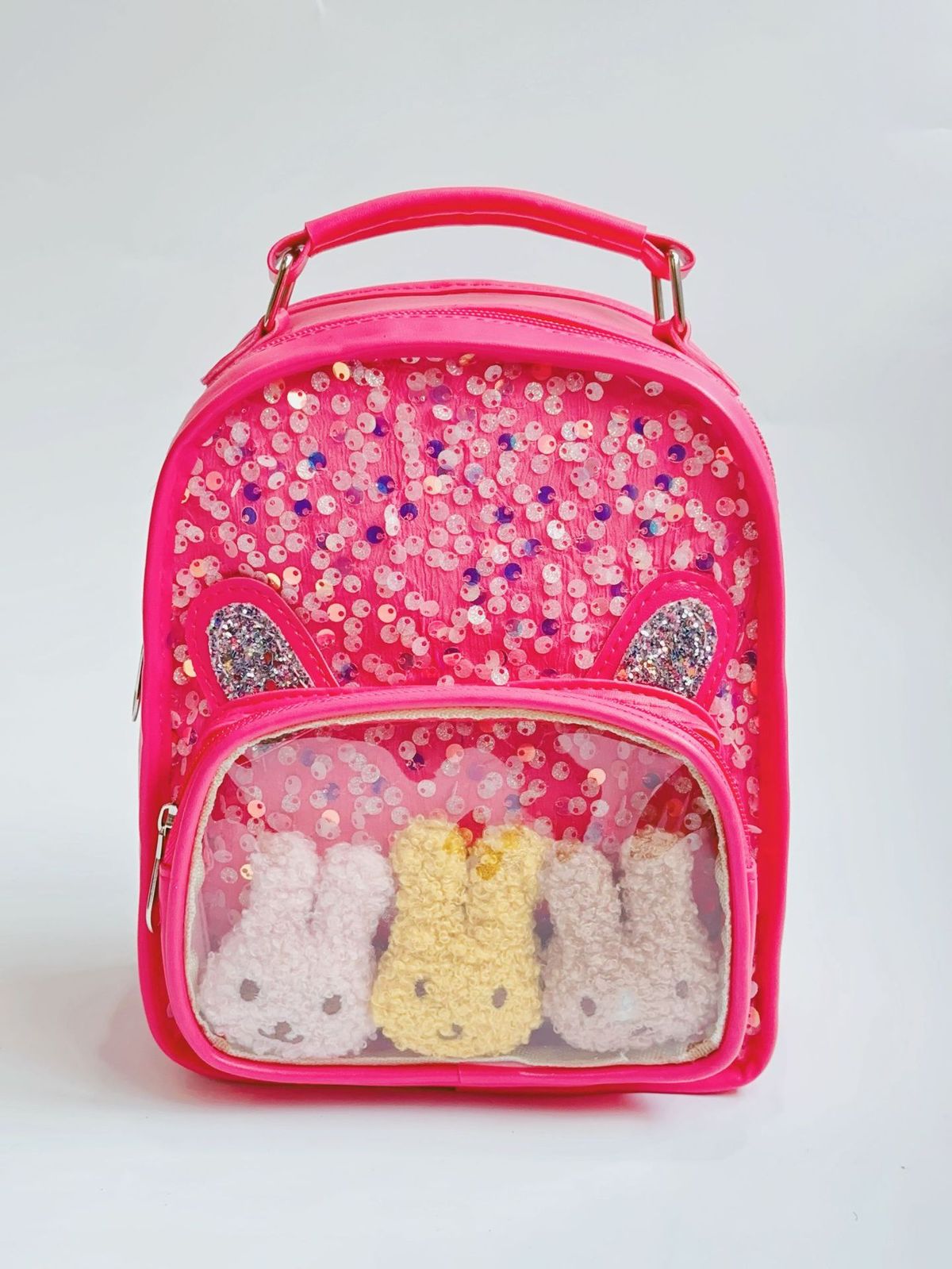 Children Cute Cartoon Rabbits Sequin Backpack Kindergarten Schoolbag