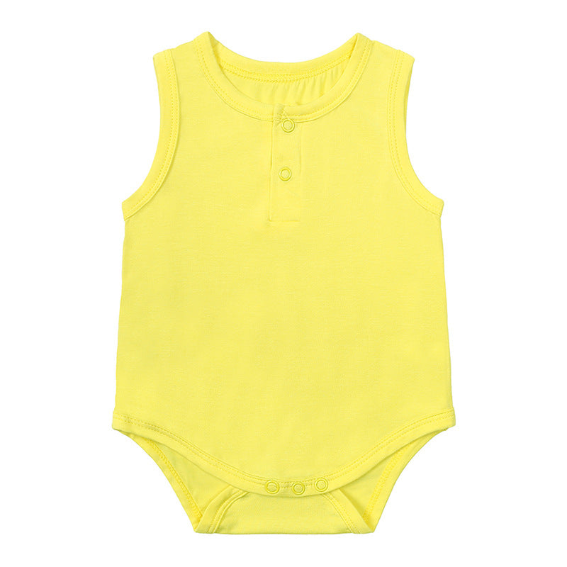 Kids Baby Boys Girls Casual Cute Solid Color Sleeveless Romper