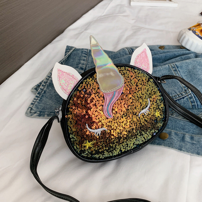 Kids Casual Cute Cartoon Sequins Crossbody Bag