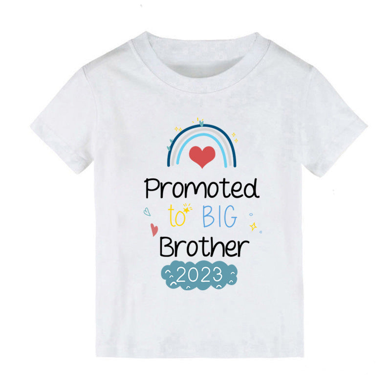 Children Kids Toddlers Girls Boys Short-Sleeved Letter Print T-Shirt