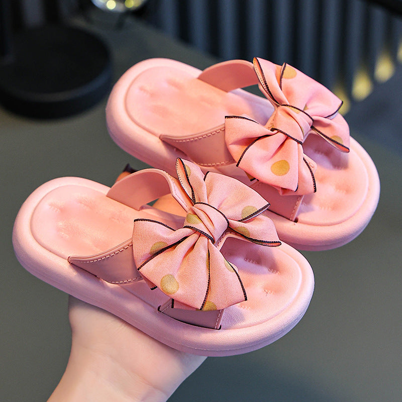 Kids Unisex Casual Cute Bow Thick-Soled Slippers