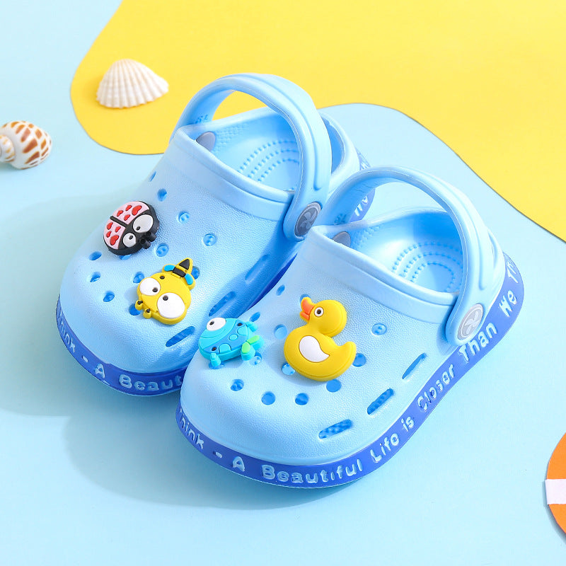 Kids Cute Cartoon Animal Duckling Coccinella Septempunctata Bee Soft Bottom Non-slip Cover Toe Slippers