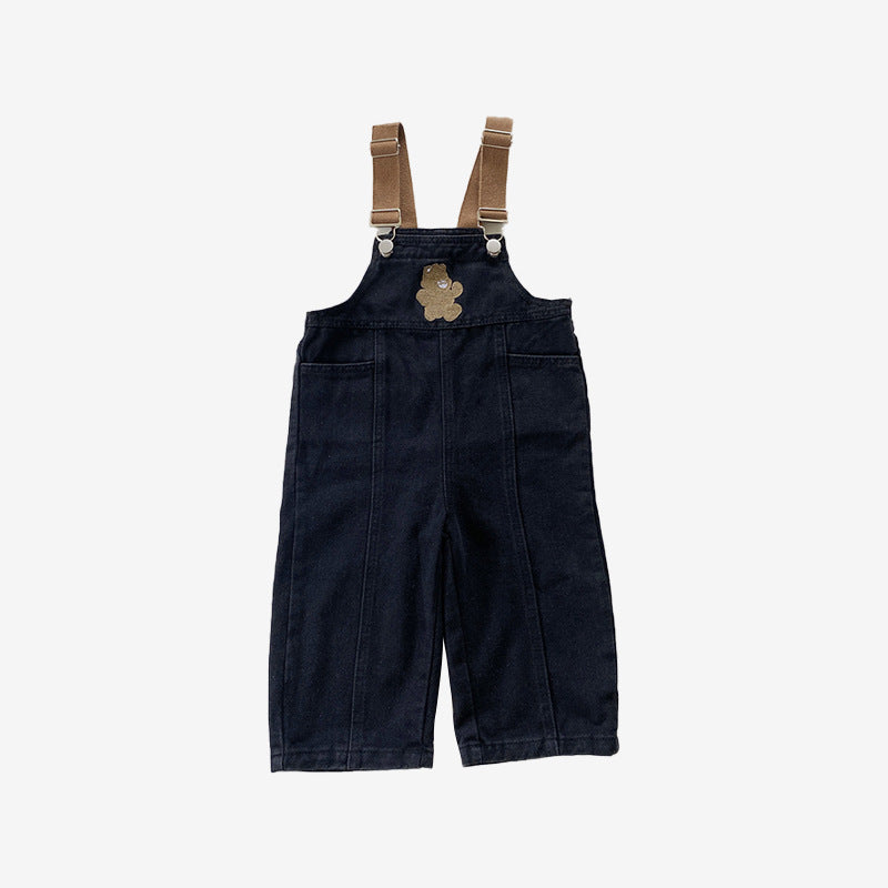 Cartoon Cute Bear Parent-Child Strappy Pants