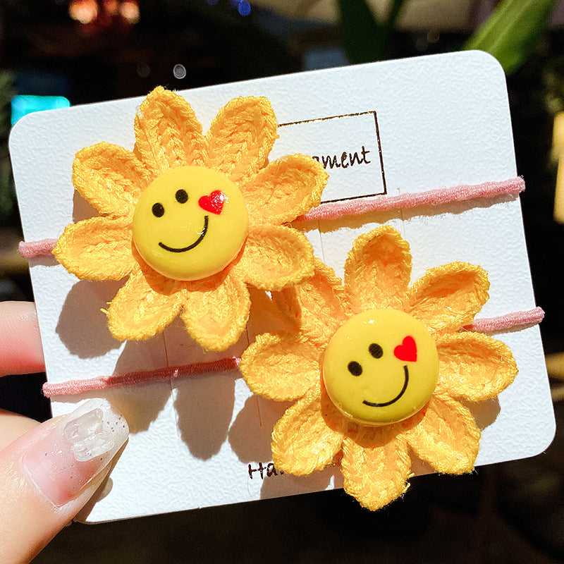 Children Cute Smiley Sunflower Hair Accessories