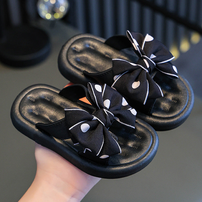 Kids Unisex Casual Cute Bow Thick-Soled Slippers