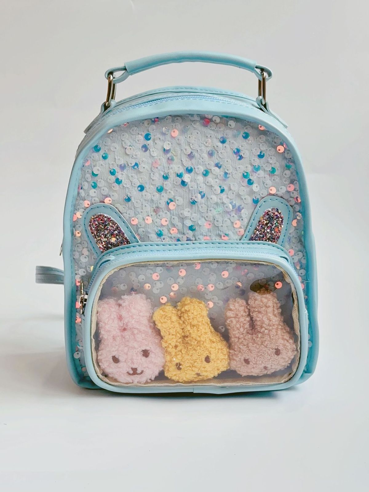 Children Cute Cartoon Rabbits Sequin Backpack Kindergarten Schoolbag