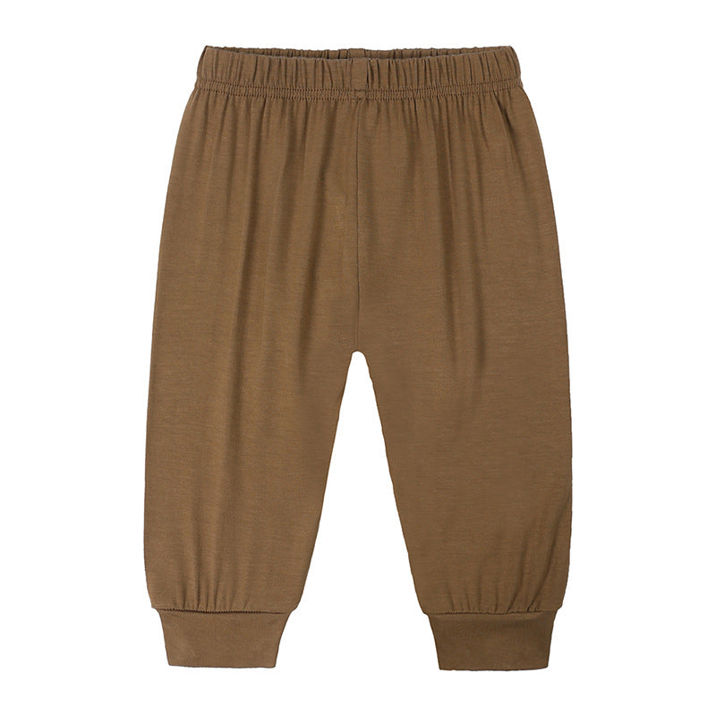 Kids Baby Boys Girls Casual Basic Solid Color Trousers