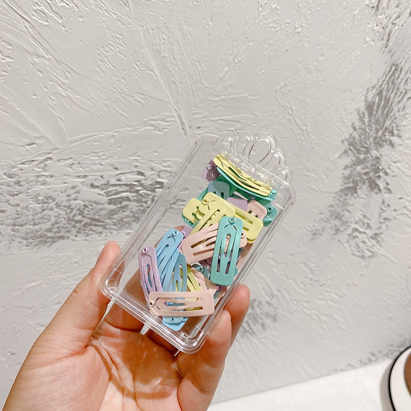 30pieces/set Kids Cute Candy Color Square Teardrop Colorful Hair Clip
