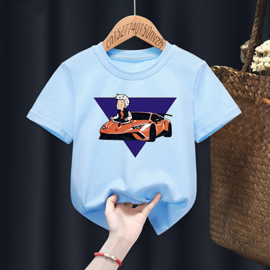 Kids Boys Casual Round Neck Sleeve Round Neck Short Sleeve Loose T-shirt