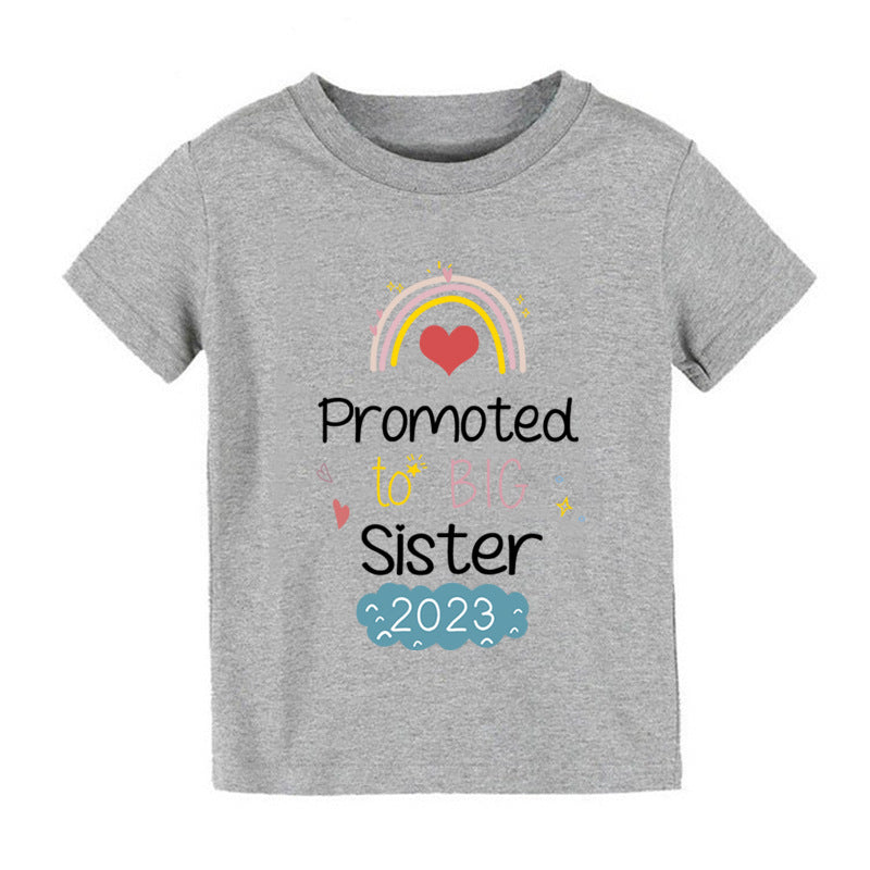 Children Kids Toddlers Girls Boys Short-Sleeved Letter Print T-Shirt