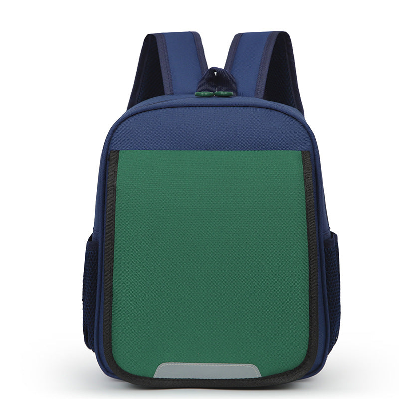 Children Fashion Girls Boys Color Matching Canvas Backpack School Bag