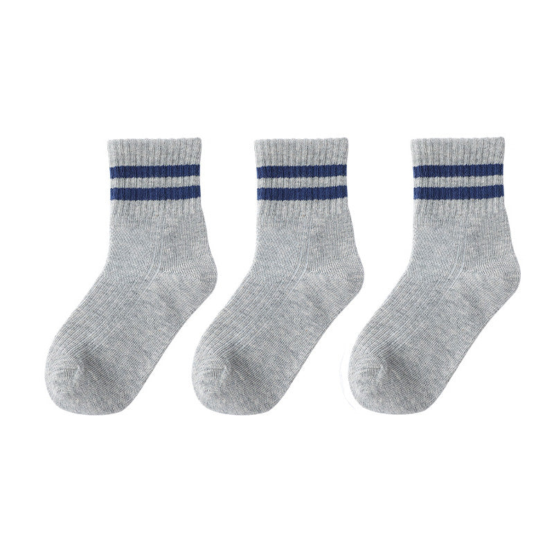 5pairs/set Kids Simple Striped Comfortable Breathable Socks