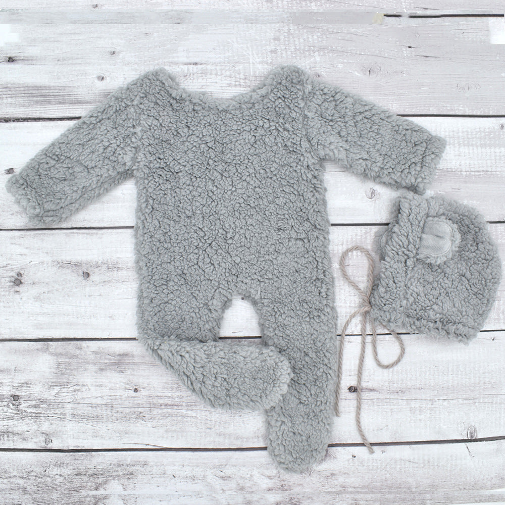 Newborn Baby Bear Photography Clothing Plush Jumpsuits