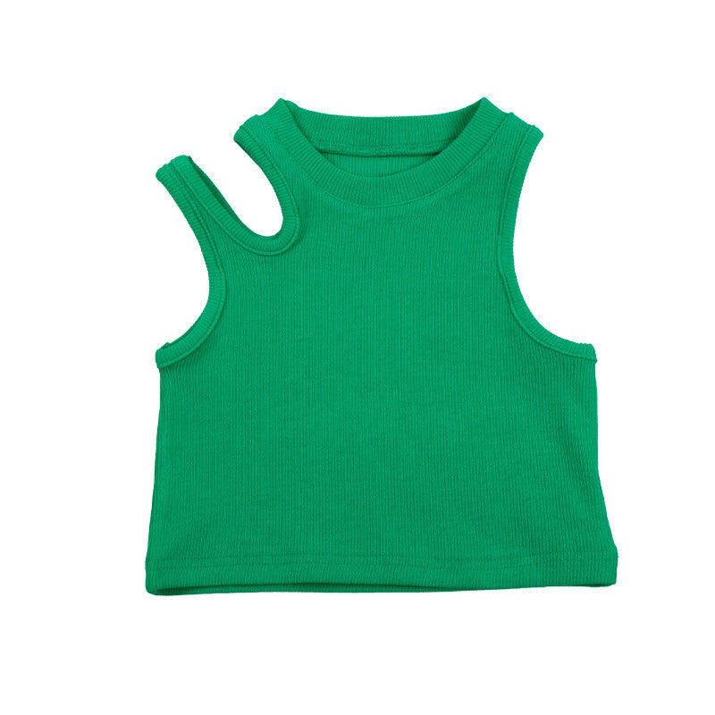 Toddler Girls Summer Irregular Shoulder Tank Top
