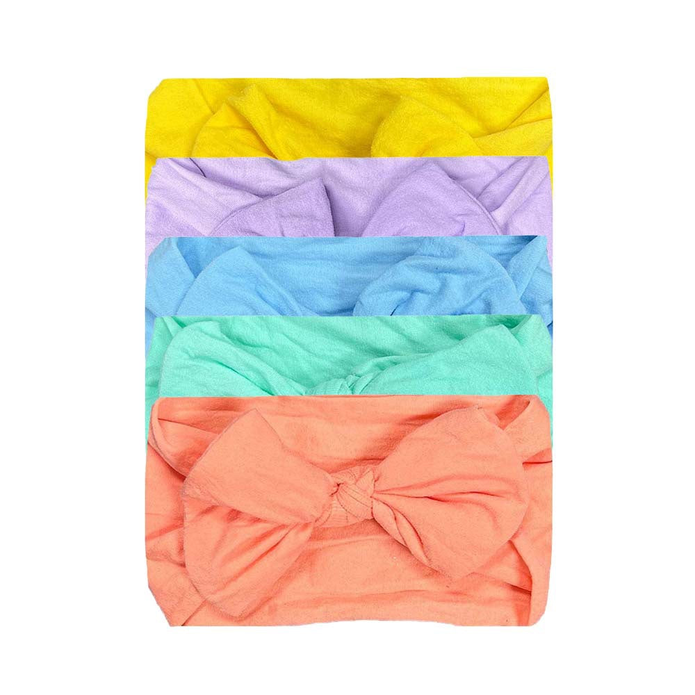 Baby Cute Solid Color Bow Hair Band 5-Piece Sets