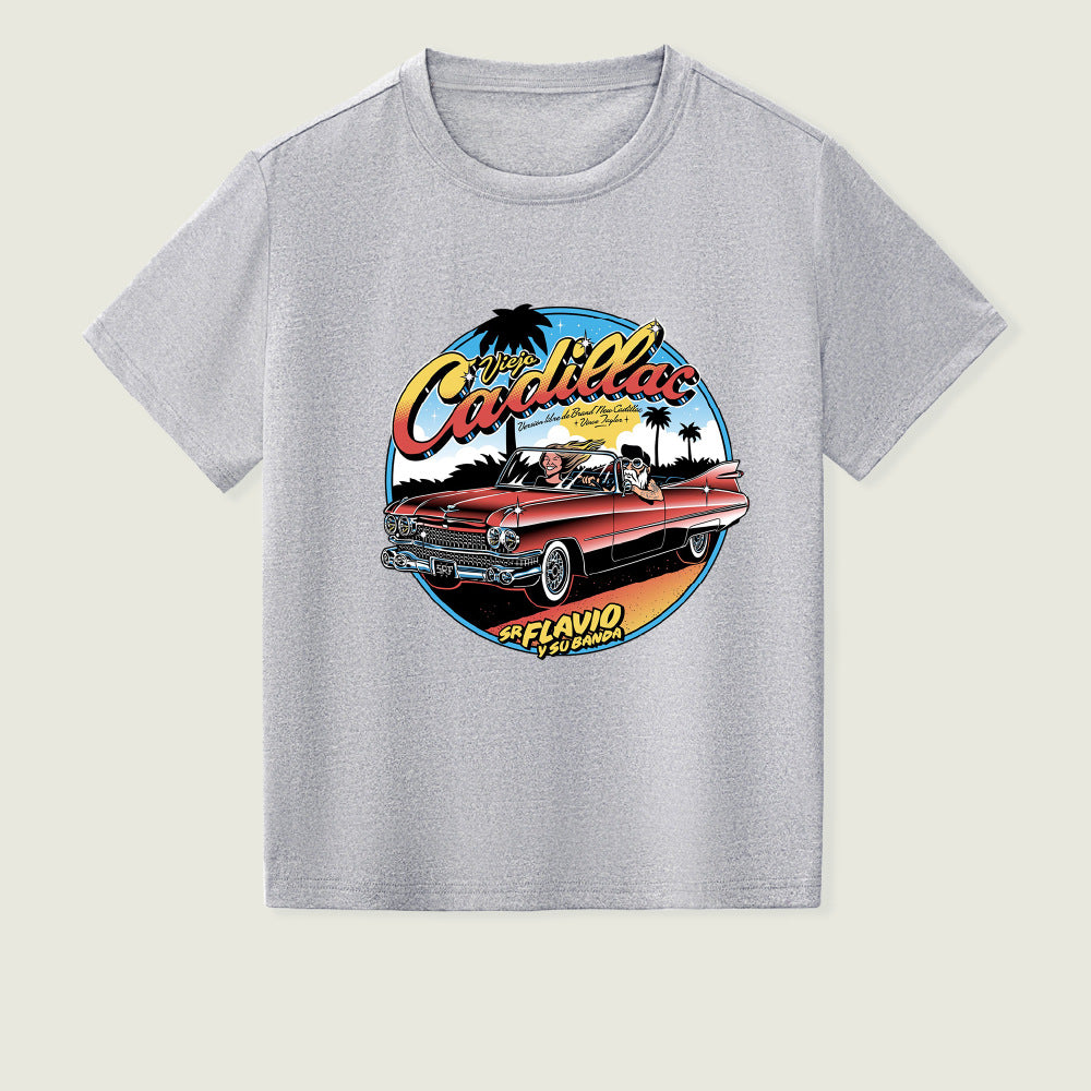 Kids Toddler Boys Girls Car Print Short Sleeve T-Shirt