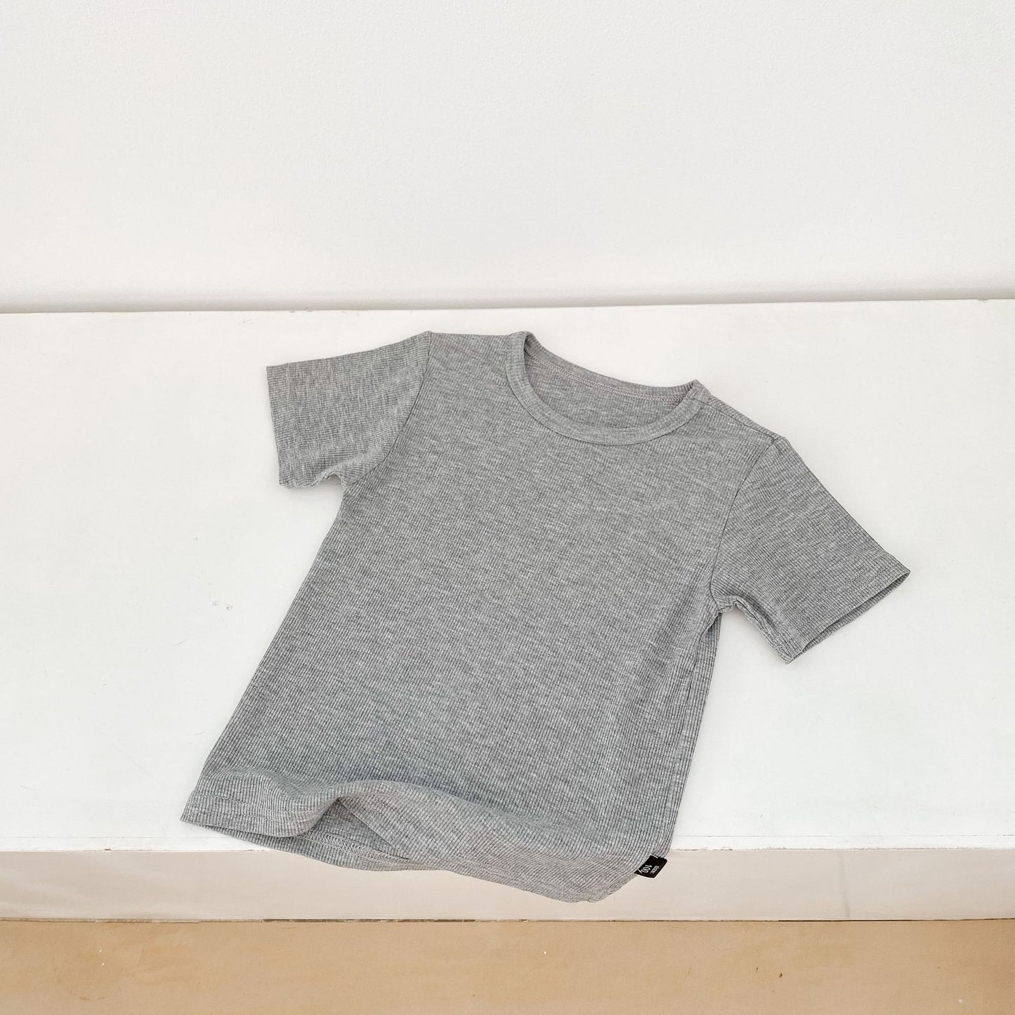 Kids Basic Solid Color Round Neck Short-sleeved Loose T-shirt