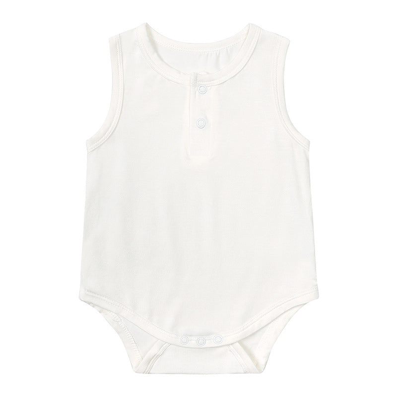 Kids Baby Boys Girls Casual Cute Solid Color Sleeveless Romper