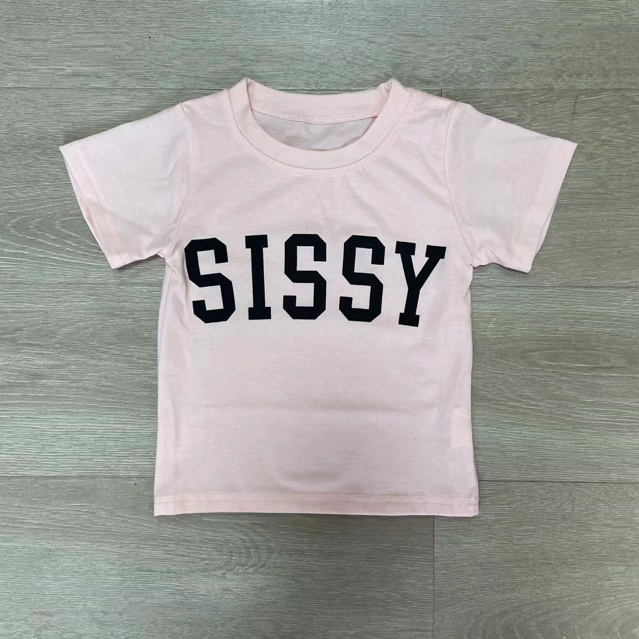 Kids Casual Round Neck Letter Print Pullover Short-Sleeved Top