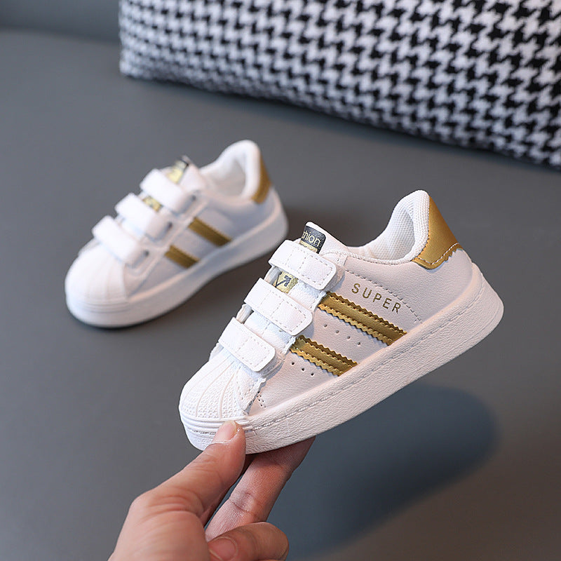 Kids Boys Girls Casual Sport Velcro Flat Sneakers
