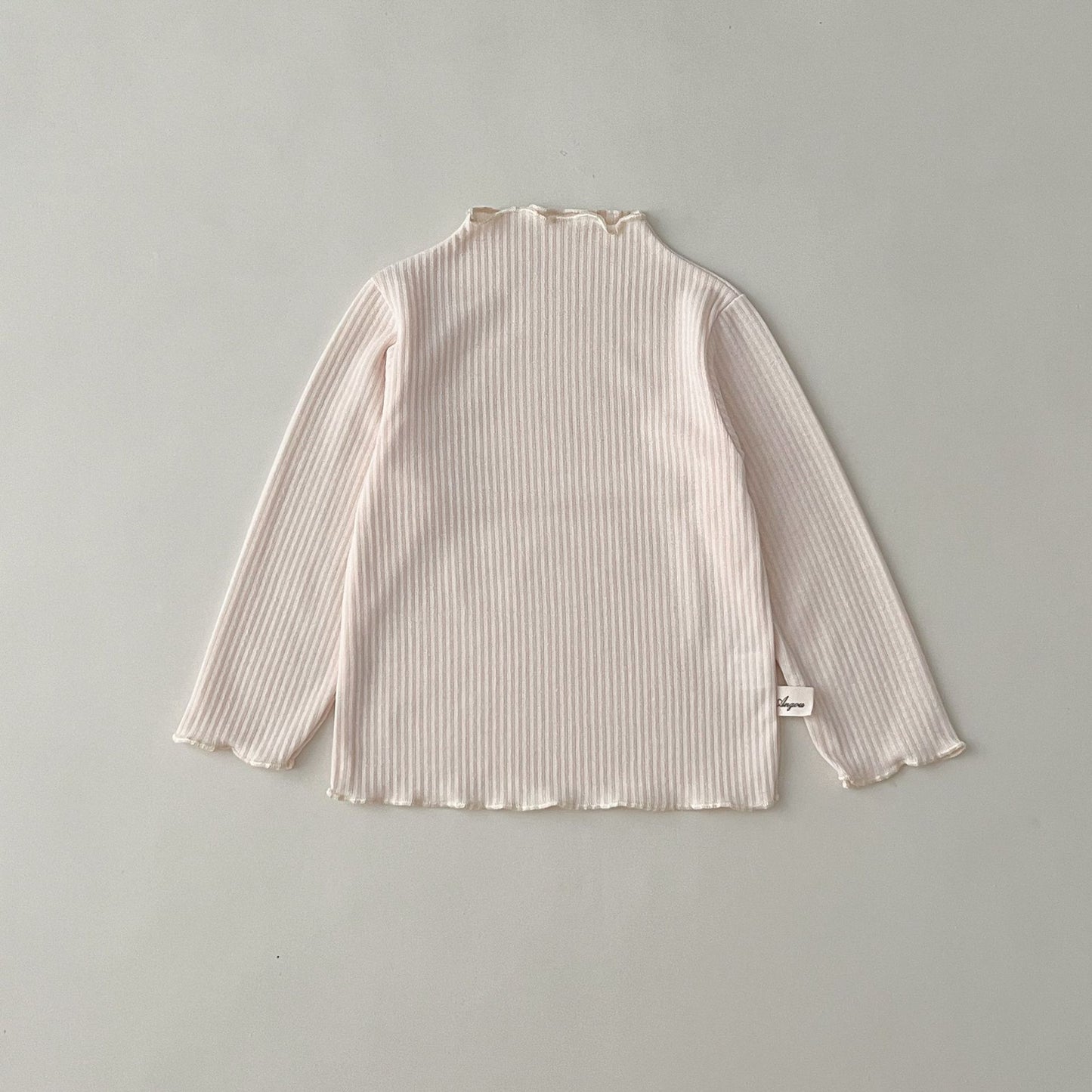 Children Kids Baby Fashion Girls Casual Basic Long Sleeve Half-High Collar Solid Color T-Shirt Top