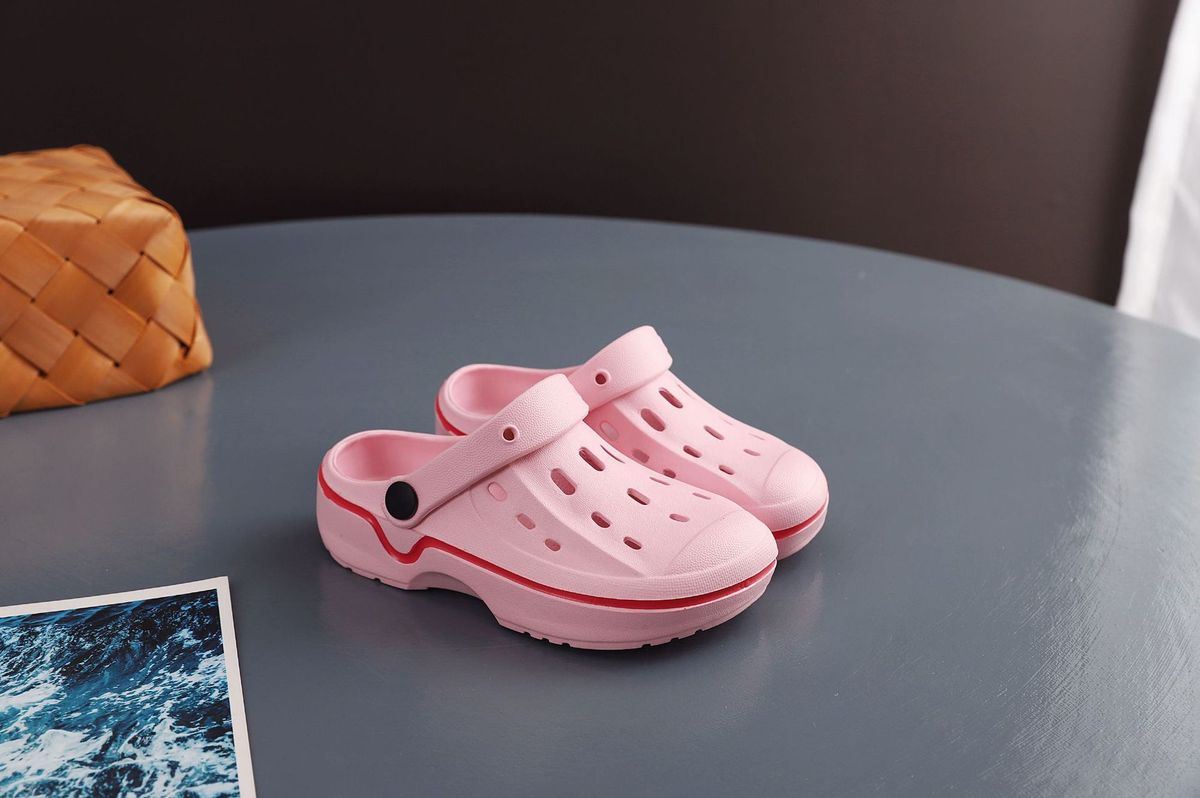 Children'S Fashion Cute Solid Color Non-Slip Waterproof Breathable Hole Shoes