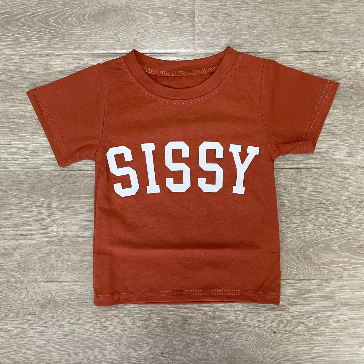 Kids Casual Round Neck Letter Print Pullover Short-Sleeved Top
