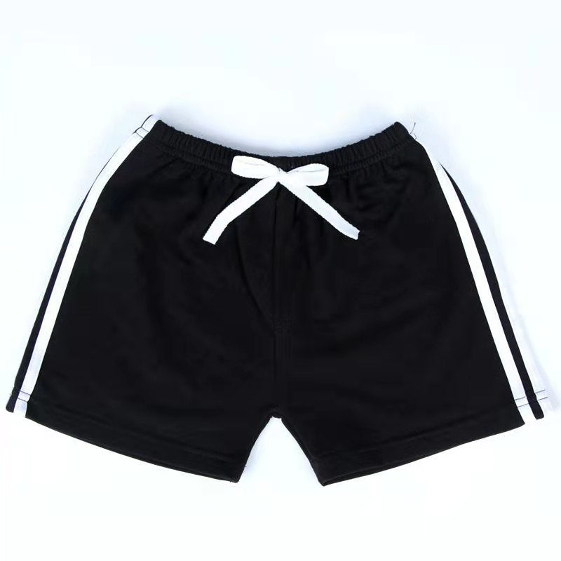 Kids Casual Stripe Solid Color Sport Elastic Waist Shorts