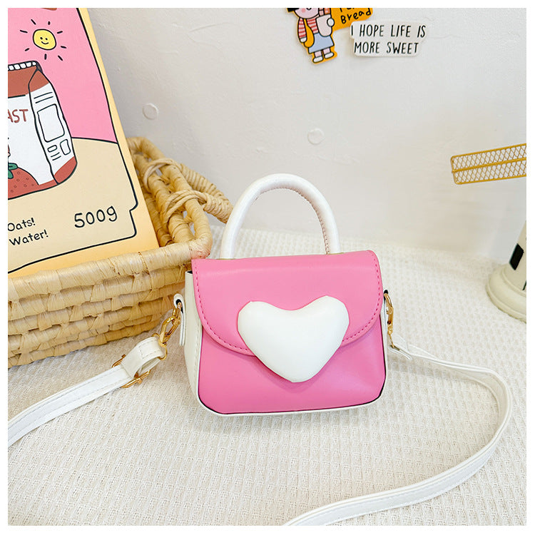 Kids Casual Cute Heart Crossbody Bag