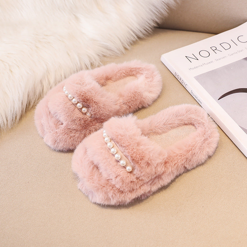 Children Kids Toddlers Soft Bottom Plush Home Slippers