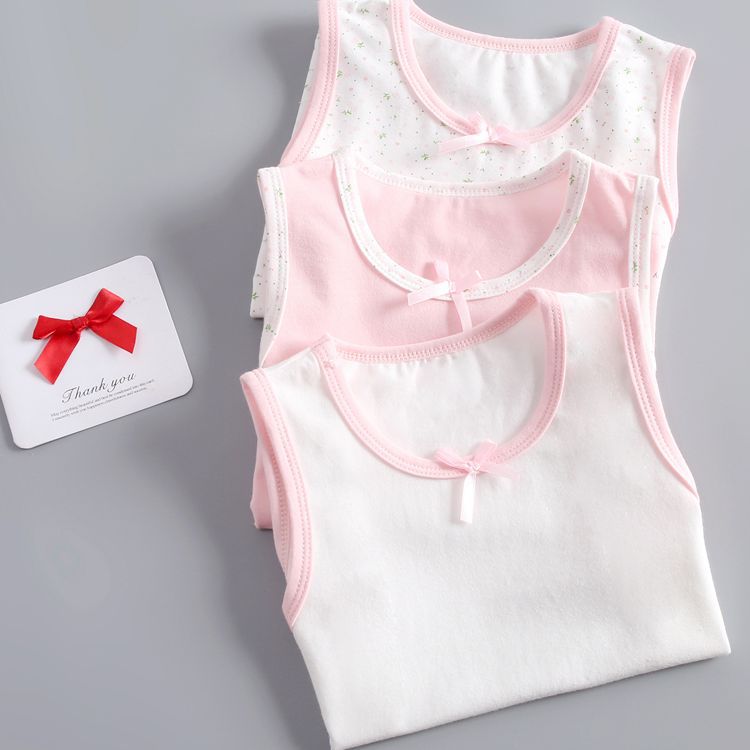 Kids Girls Basic Round Neck Sleeveless Soft Comfortable Vest
