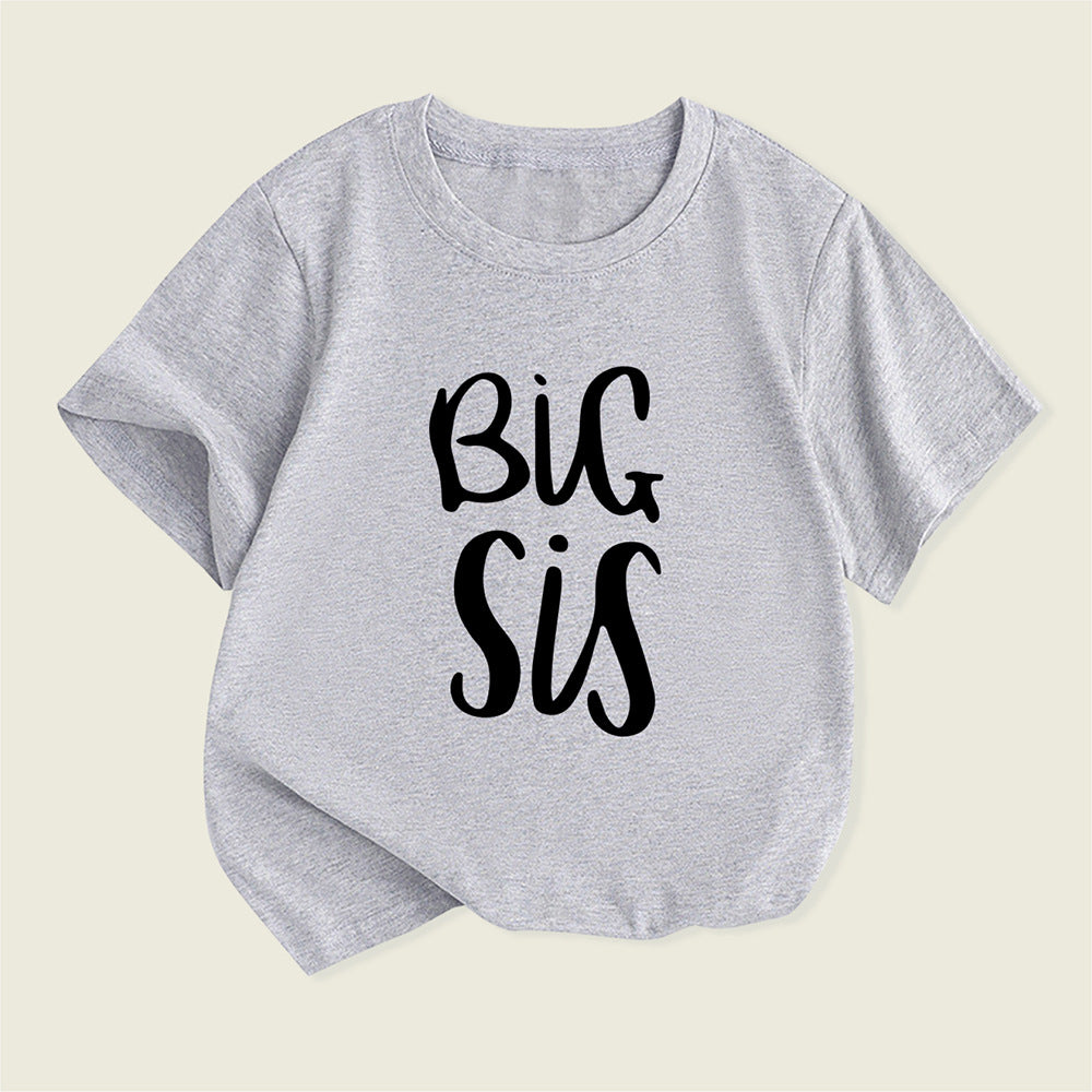 Kids Toddler Boys Girls Casual Cute Alphabet Print Short Sleeve T-Shirt